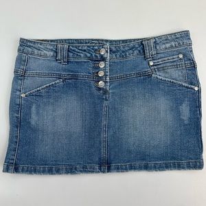 Y2k Medium Wash Denim Mini Skirt Jean Mini Skirt Women Size 8